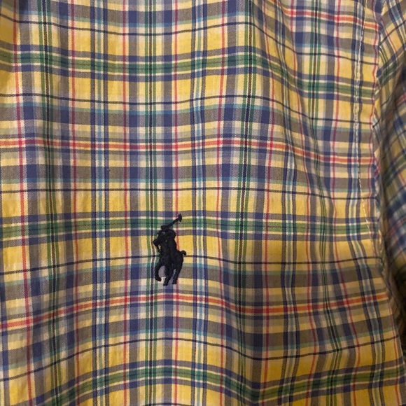 Boys Pastel plaid Ralph Lauren button down shirt size 18-20 XL long sleeve EUC - Picture 3 of 5